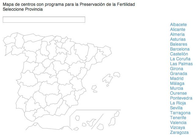 Preservación de la Fertilidad. Mapa español de centros.